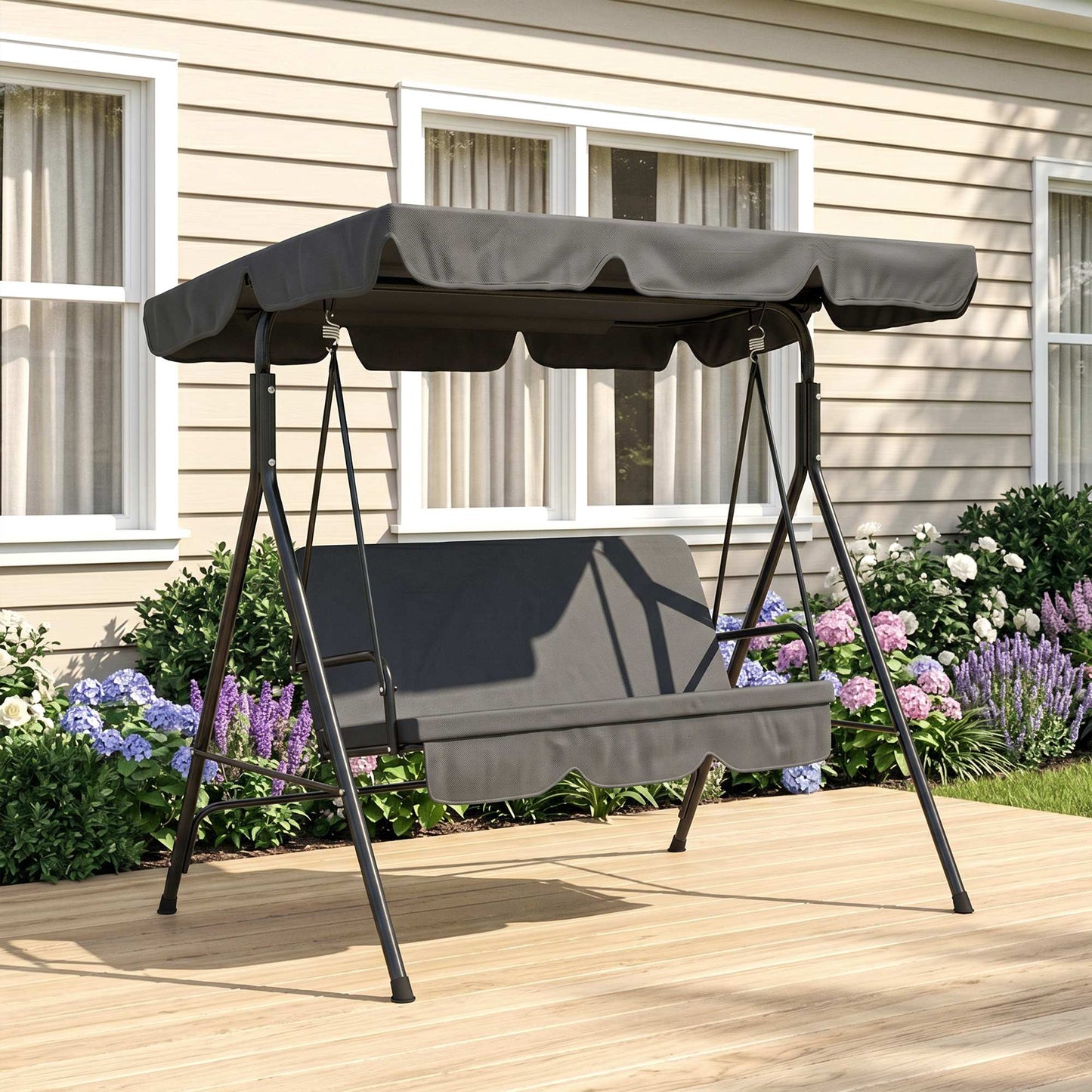 3-Seat Hanging Swing Chair Adjustable