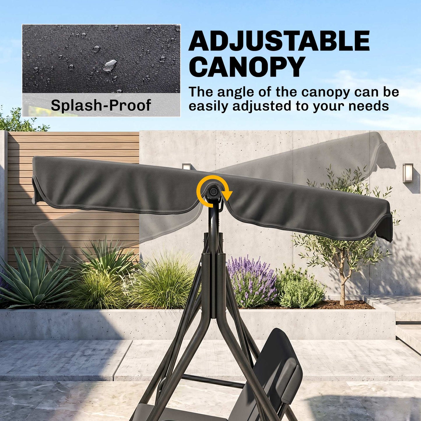 3-Seat Hanging Swing Chair Adjustable
