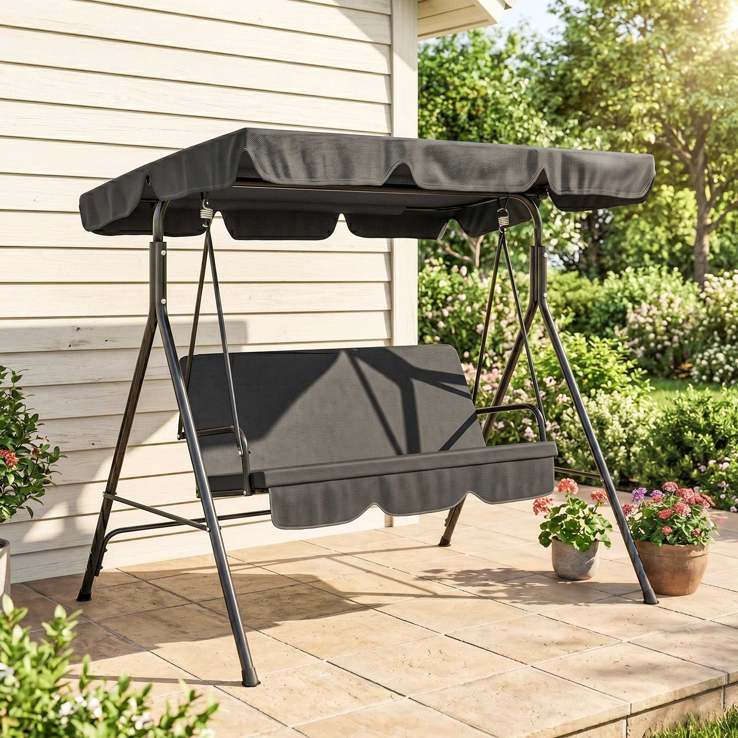3-Seat Hanging Swing Chair Adjustable