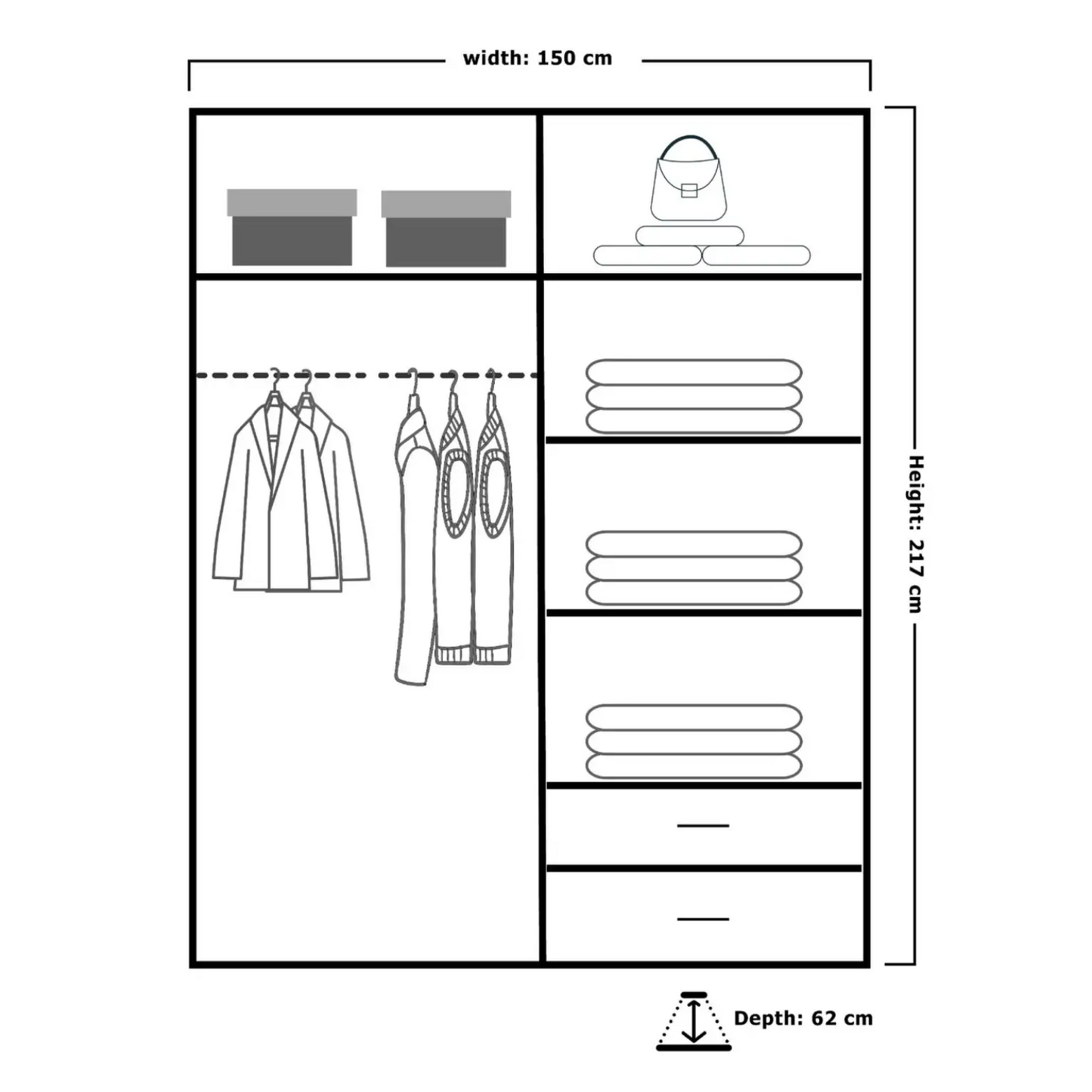Queen Sliding Wardrobe