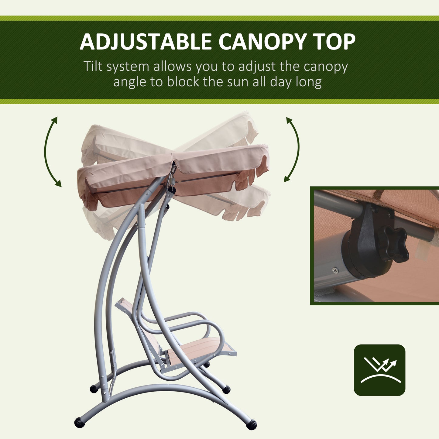 3-Seat Hanging Swing Chair Bench