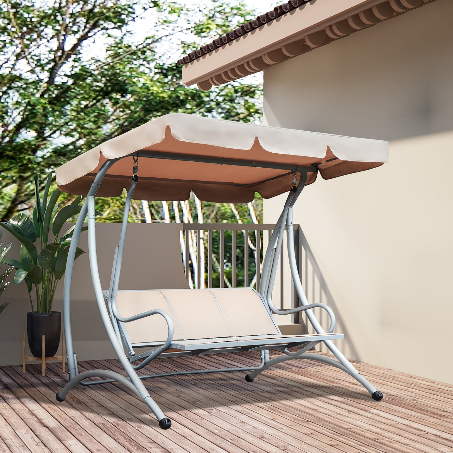 3-Seat Hanging Swing Chair Bench