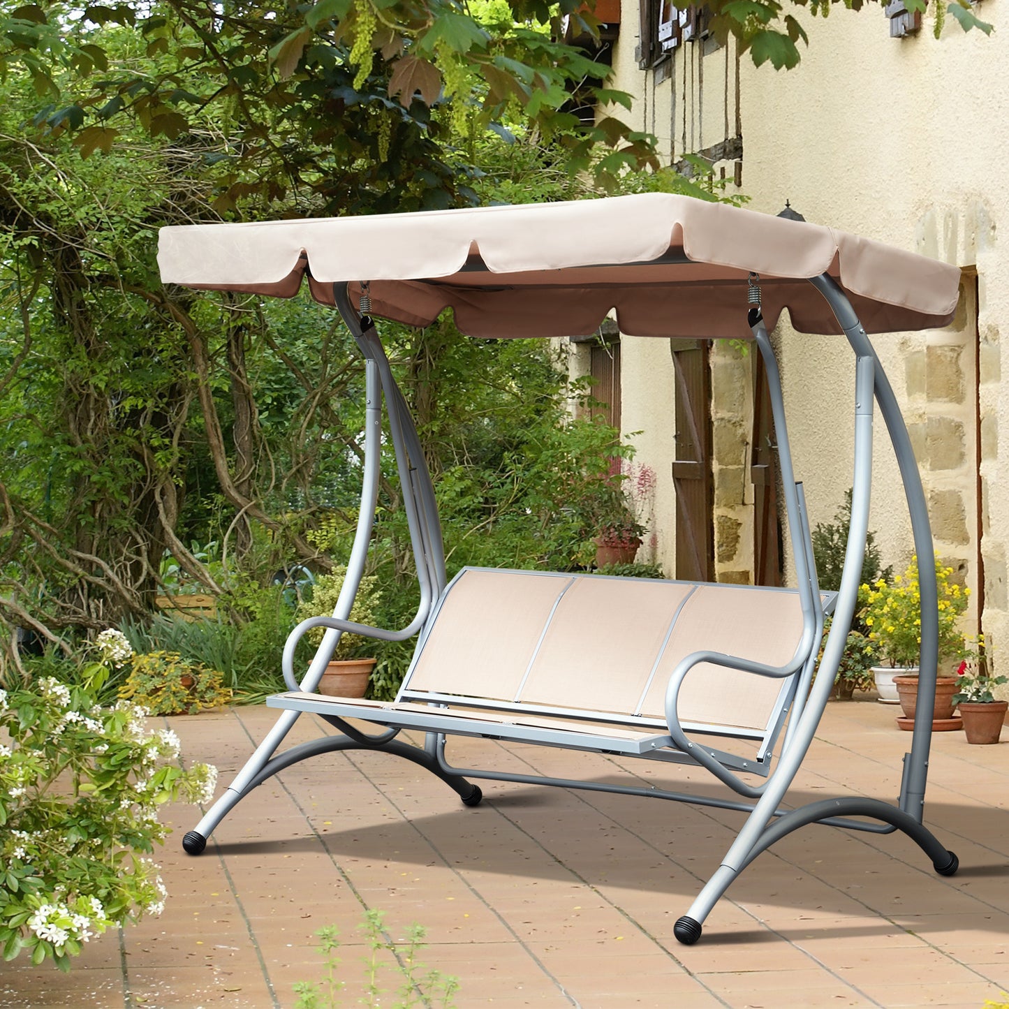 3-Seat Hanging Swing Chair Bench
