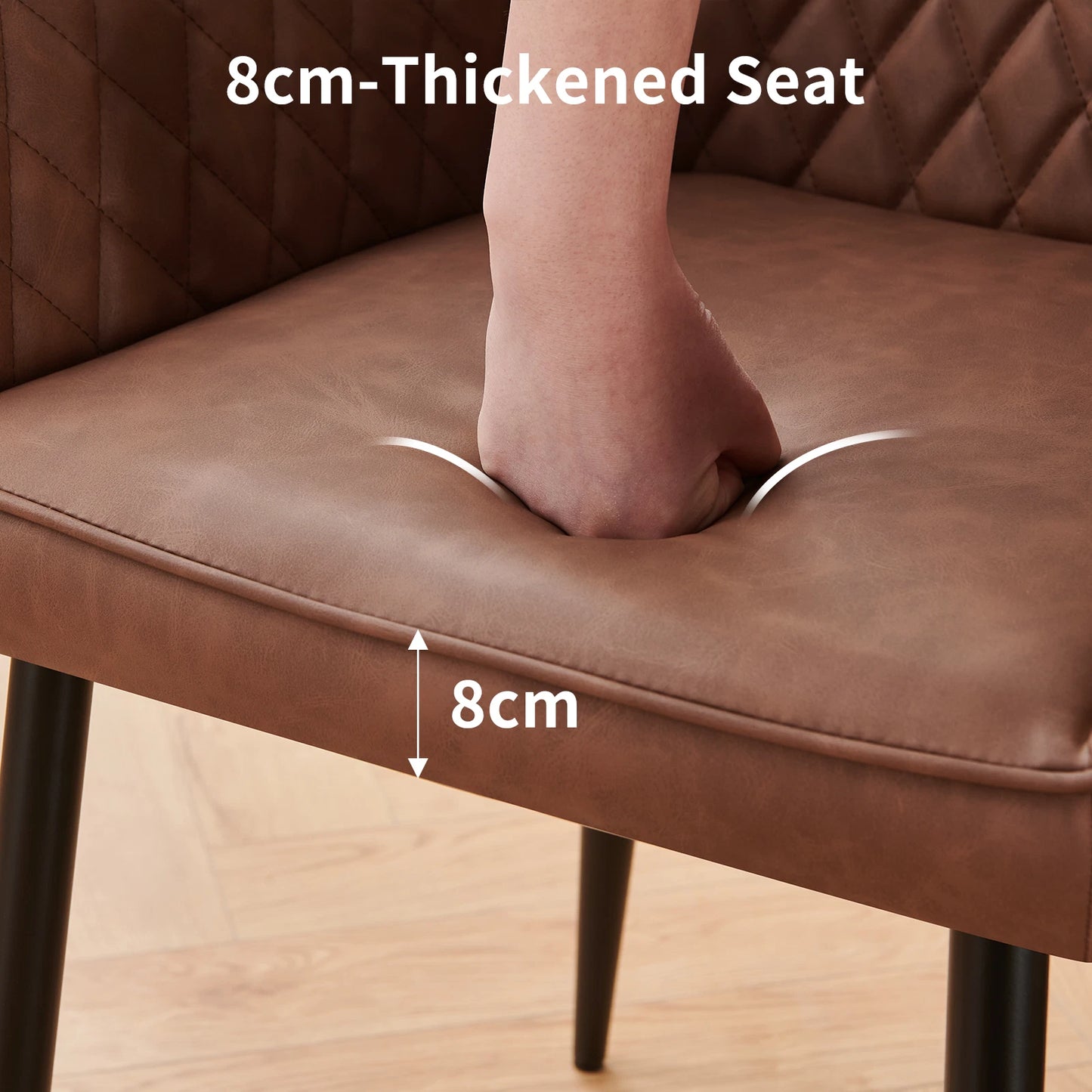 2X Dining Chairs Velvet Padded Seats