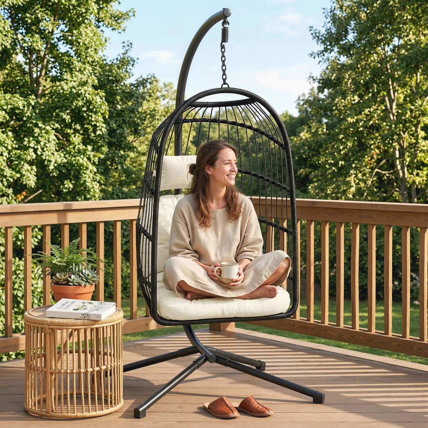 Small Hanging Egg Chair with cushion