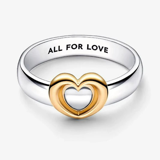Sterling Silver Double Heart Crown Ring