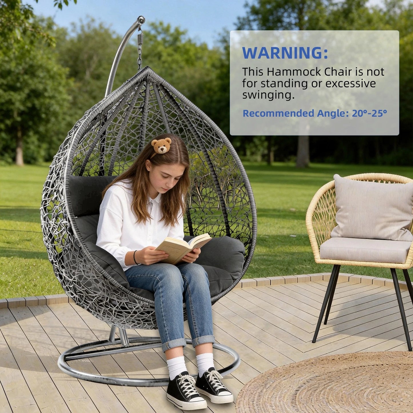 Large Hanging Egg Chair with cushion