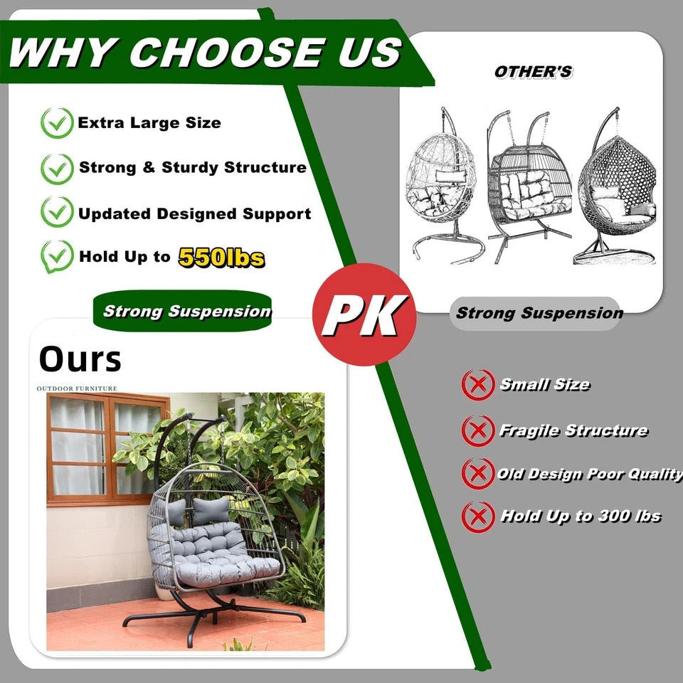 king Size Hanging Egg Chair with cushion