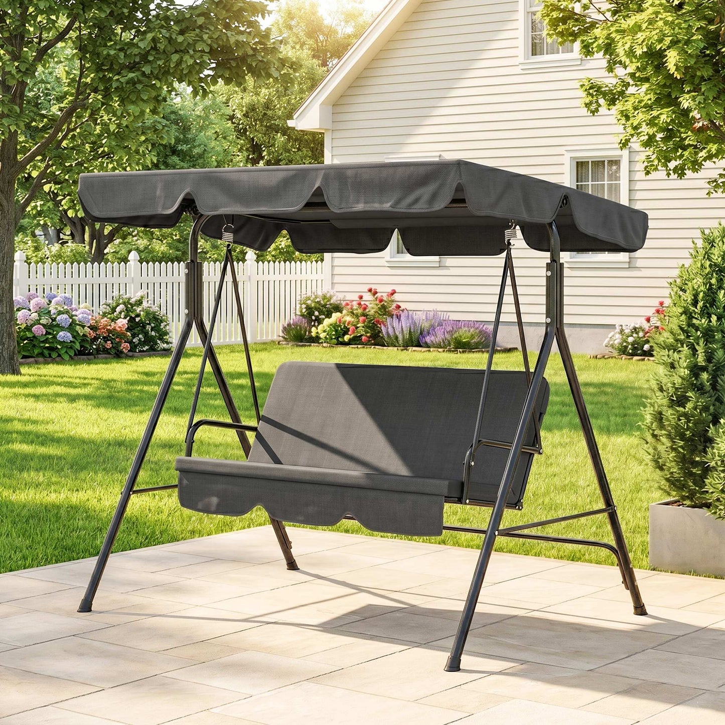 3-Seat Hanging Swing Chair Adjustable